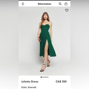 Reformation Juliette Emerald dress US size 4